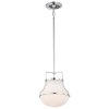 Nuvo Valdora 1-Light Pendant 10 in. Polished Nickel White Opal Glass 60/7872